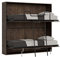IMAGO FACTORY Kendo Double - Horizontales Klappbares Doppelbett, Platzsparendes Bett, Faltbar, L.200 S.106 H.97, Klappbares Wand-Etagenbett, Matratzen Enthalten, Nußbaum