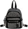 Hyuyikuwol Lässiger Mini-Rucksack mit Strasssteinen, Gothic-Design, Geldbörse, Nieten, Kunstleder, kleine Reise für Damen, A-Silber, Einheitsgröße