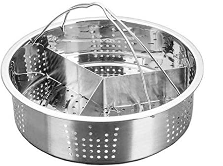 Gcroet Steamer Rack Set,Pressure Cooker Accessories, Stainless Steel Steam Baskets Rack with Divider Pressure Cooker Accessories Trio Separator Set