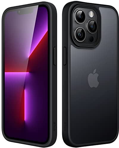 JETech Matte Case for iPhone 13 Pro 6.1-Inch, Shockproof Military Grade Drop Protection, Frosted Translucent Back Phone Cover, Anti-Fingerprint (Black)