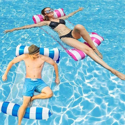 Amaca Gonfiabile, 2 Pezzi Letto Galleggiante Gonfiabile, 4-In-1 Materassino Gonfiabile, Piscina Gonfiabili Galleggiante Sdraio, Per Spiaggia Piscina, Prendere Il Sole Partito