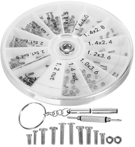 iplusmile Sunglasses Repair Kit Tiny Stainless Steel Screws Sunglass Screw Eye Glass Repair Kit Glasses Screws Miniature Kit Eyeglass Repair Kits Screwdriver Frameless Plastic