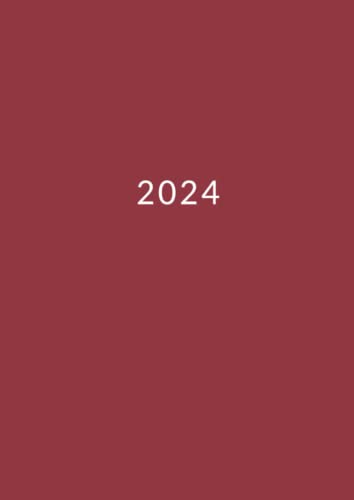2024: Terminkalender mit Uhrzeiten 5 bis 23 Uhr Tag | 1 Woche auf 2 Seiten mit Zeit | A4 Wochenplaner mit Zeiteinteilung | Kalenderbuch Planer ... | Buchkalender Jahresplaner | Rot