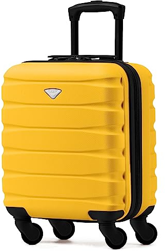 Flight Knight Valigie rigide in ABS leggere a 4 ruote - Bagaglio a mano approvato per oltre 100 compagnie aeree come British Airways, Ryanair e easyJet, valigia da cabina 45x36x20cm