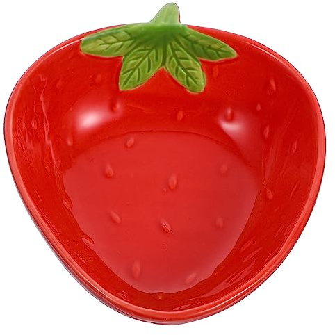 ABOOFAN 1pc Obst Schüssel Snack Tablett Dekor Reis Schalen Japanische Erdbeere Schüssel Keramik Obst Geformt Salat Schüssel Dekorative Porzellan Ramen Schalen Küche Versorgung Entzückende Schüssel