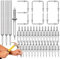 300 Pcs Clou à Double TêTe 22.8Mm Clou Sans Couture à Fil De Plinthe à Double TêTe Ligne De Pied Clous Sans Marques Avec Outil De Manchon Vis De SéCurité Invisibles Seamless Pour La Pose De Plinthes