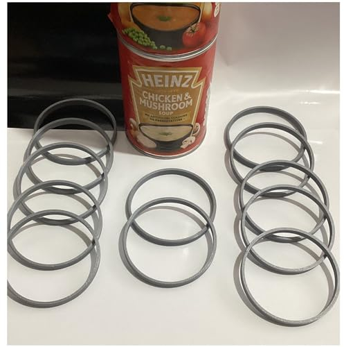 12 Pack Tin Food Can Biodegradable Plastic. Stacking Rings - Kitchen Cupboard Storage Organiser (Pack Of 12 Can Rings Grey/Silver) UK MADE