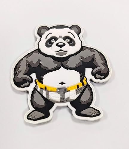 Pandiui23 Militärischer Alien-PVC-Aufnäher für Taktische Rucksäcke, Cross-Training-Aufnäher für Militärrucksäcke, Fitnessstudio-Zubehör für Rucksäcke und Westen (Panda)