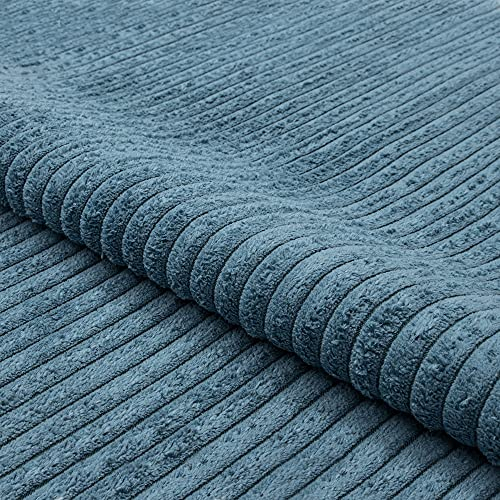 Fabreco CORDSTOFF Meterware LINKO (100 cm x 140 cm) – Superweicher Breitcord-Samt Stoff Meterware für Sofa & Stühle – Polsterstoff für Möbelstoff – Möbelstoffe, Dekostoff & Stoffe DIY (Türkis 75)