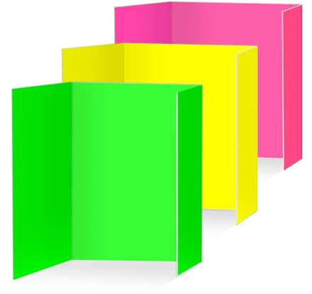 Pikalon Lot de 3 tableaux d'affichage à trois volets, couleurs vives, tableau de présentation pour école, bureau, foire scientifique (40,6 x 61 cm)