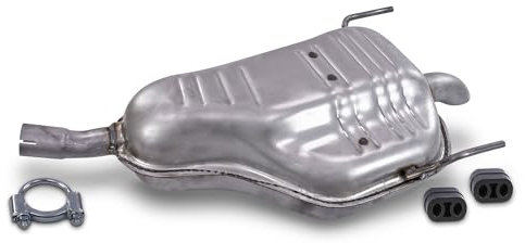 ATEC Germany Auspuff Schalldämpfer Set 1x Endschalldämpfer inkl Montagezubehör Kompatibel mit OPEL ASTRA H (A04) (L70)