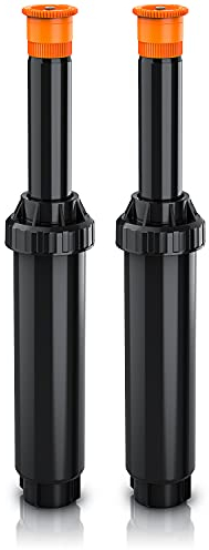 Brandson - 2X Set Versenkregner Viereck - Rasensprinkler – Pop-up Bewässerungssystem für kleine Rasenflächen bis 25 m² - Rasensprenger versenkbar - Rasensprenger Sprühregner