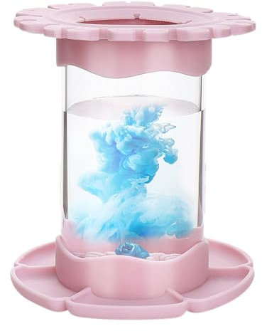 All-in- Paint Brush Cleaner Rinse Cup | Art,Studio,Brushes Holder & Silicone Cleaning System for Acrylic, Watercolor, Water-Based Paints, Paintbrush Cleaning Cup with Palette and Brush Organizers