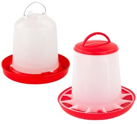 KCT Chicken Feeder & Drinker Set 3kg/3L Bird Trough Feed Water Dispenser