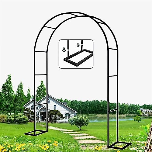 GueTTO Rankgitter Verzinkt Rosenbogen Metall Torbogen Rankhilfe Für Kletterrosen Und Clematis Rosenspalier Gartenbogen Stabiles Rosengestell Rostfrei Rankenbogen,Schwarz,W300*H220cm