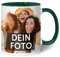 GRAVURZEILE Tasse zum selbst gestalten - Personalisiert mit eigenem Foto - Lebensmittelecht - Spülmaschinenfest - Mikrowellengeeignet - Fototasse Werbetasse oder Firmentasse mit Logo - Dunkelgrün
