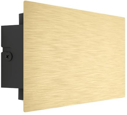 EGLO LED Wandleuchte innen Talamello, rechteckige Wandlampe mit indirekter Beleuchtung, Wandspot für Flur und Wohnzimmer, Metall in Gold-gebürstet, warmweiß, 4 x 20 cm