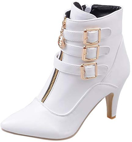 Regali economici Stivali Gomma Bambino Stivali Donna Alti Coscia Vernice Boots Stivali Moto Vintage Cowboy Stivaletti Donna Estive Colore Nero Stivali Gomma Donna