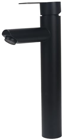 Minnhua Mitigeur Lavabo Haut Robinet Salle de Bain Noir Robinet de lavabo Haut Robinet Lavabo haut Robinet Salle Bain en acier inoxydable Mitigeur Salle Bain Contrôle de l'eau Chaude et Froide(Chrome)