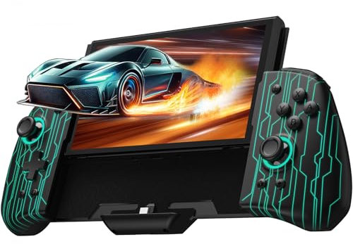 PALPOW Mando luminoso Switch – Compatible con Nintendo Switch/OLED, diseño ergonómico Luminpad, Joypad monobloque, RGB, Turbo, Mapping – Negro Mecánico Cyber