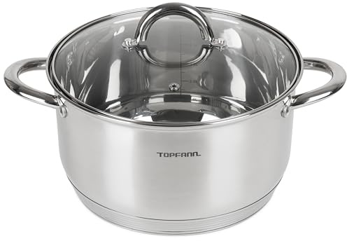 Edelstahl Kochtopf 16cm mit Glasdeckel Topf Suppentopf Universaltopf Induktion 1,6L