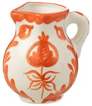 PITCHER GRANADA CERAMIC WHITE/ORANGE SMALL