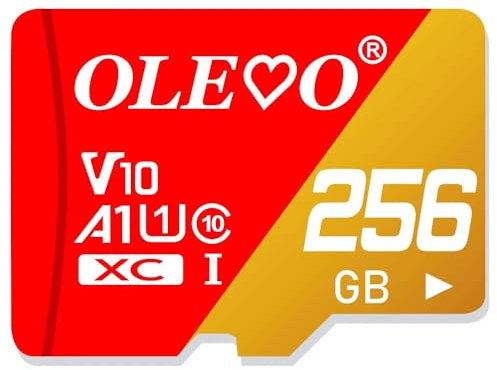 Olevo TF Card Micro SD Memory Card – 128GB 256GB 512GB 1TB – High-Speed C10 U1 V10 for Mobile Phones, Tablets, Drones, Dashcams, and Digital Devices 256