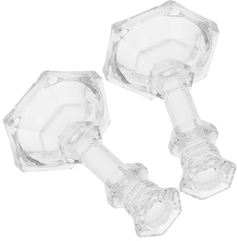 BATHVEVE 2 Candelabros De Cristal Vintage Candelabros Cónicos Candelabros De Cristal Candelabros Decorativos A Granel Velas De Vidrio Transparente
