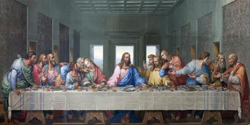 HaTiaye Diamond painting para Pared Decoración del Hogar 5D DIY Completo Kit Bordado de Punto de Cruz Arte Manualidades adultos Diamante Pintura Personajes de La Última Cena,Diamante cuadrado 30x60cm