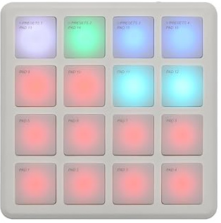 M-VAVE MIDI Controller Drum Pad Wireless Bluetooth MIDI Keyboard 16 Strike Pad Velocity Sensitive, Note Repeat, Full Level Buttons RGB Backlight Portable with Wired USB-C Built-in Battery