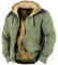 Giacca in pile da uomo, calda, invernale, da uomo, in peluche, foderata, in velluto, con cappuccio, per le mezze stagioni, con coulisse, per l'autunno e l'inverno, verde, m