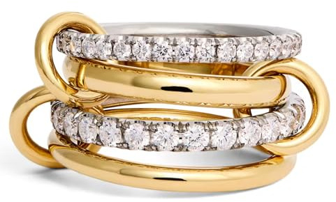 SIXDUTON Gold Ringe für Damen 18k Vergoldete Zirkonia Goldene Ringe Set Stapelbar Verlobungsring Eheringe Statement Daumenring Fingerring Hypoallergene für Frauen (Gold, 49(15.7))