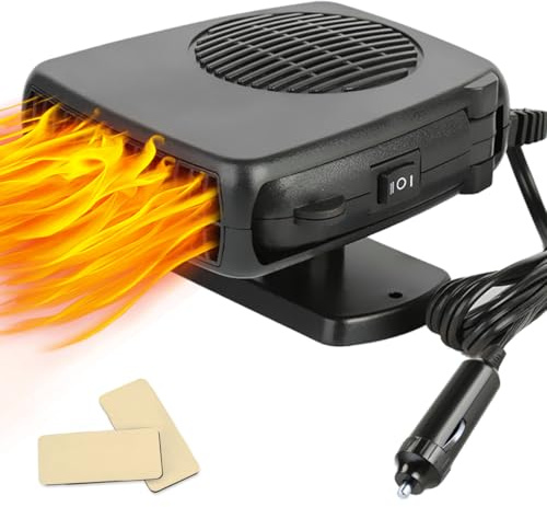 Leaflai 12V Autoheizung – 150W Autoheizung Winter-Auto-Defroster, der an den Zigarettenanzünder angeschlossen Wird, 2-in-1-Modi Auto-Demister mit ergonomischem Griff Windschutzscheiben-Defroster