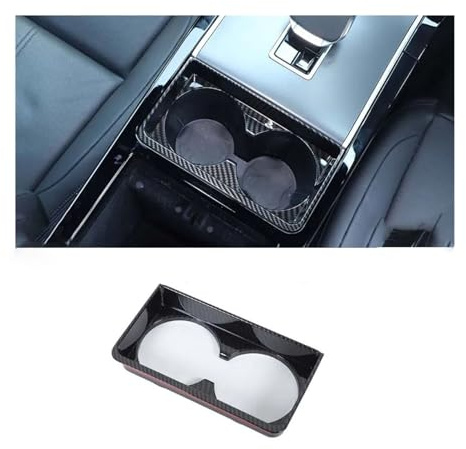 HYUOIND Compatible With Land Rover Range Rover VELAR Evoque 2024-25 ABS Car Front Drain Cup Holder Decorative Cover Trim Parts(Carbon fibre)