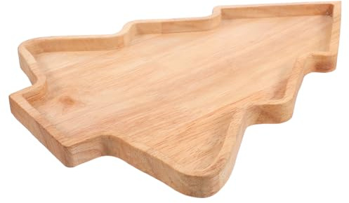 ERINGOGO Weihnachtliches Holz Serviertablett in Tannenbaum Form Snack und Obstplatte für Party und Fest Dekoratives Weihnachtsbaum Design Sicheres Material Multifunktionales Candy Tablett