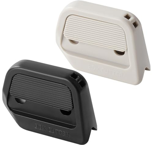 Lot de 2 ouvre-boîtes magnétiques portables, couteaux utilitaires à rétraction automatique avec lames en céramique de sécurité et rainure à angle droit pour carton, artisanat, coupe-boîte en céramique