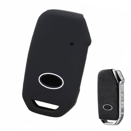 Yhenlovtt Silicone Car Key Case Cover for EV6 2022+ and Sportage 2020+ Models - Black Protective Shell for Car Keys and Fobs