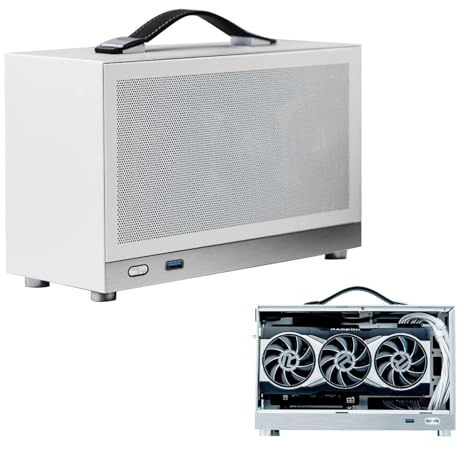 ITX Case - Mini Computer Chassis, USB 3.0 Ports, Thickened Steel Motherboard Tray, Transparent Side Panel | Portable Slim Case for ATX X79 X99 Builds Home Office