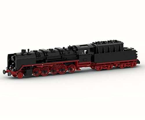 ExPrismarx Dampflok Bausteine Set, 1299 Teile 8W Zug Modell MOC BR50 Lokomotive mit Tender, Europäischer Eisenbahn Modellbausatz Klemmbausteine für Display & Sammlung, MOC-129897