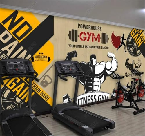 Retro Kreatives Fitnessstudio 3D Tapeten Tapete Luxus Home Esszimmer Fototapete Effekt Wohnzimmer Schlafzimmer Kinderzimmer-300cm×210cm