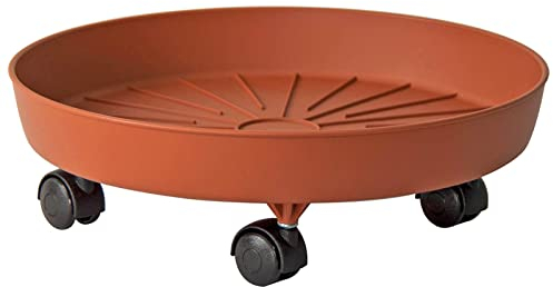EURO 3 PLAST Terrakotta Under vase mit R�dern CM25 Blumen- und Pflanzentopf
