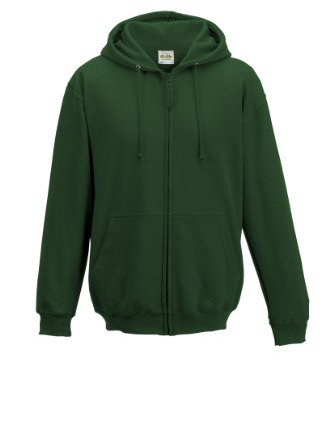 All We Do Is Mens Zipped Hoodie Bottle Green XXL