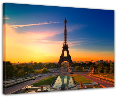 Bilderdepot24 Bild auf Leinwand | Paris II in 80x60 cm als Wandbild | Wand-deko Dekoration Wohnung modern Bilder | 15098