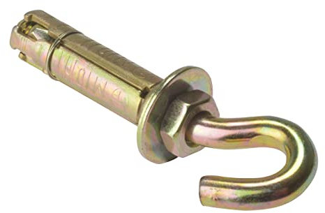 ForgeFix Masonry Anchors - Hook Bolts | M10 | Zinc Yellow Passivated | Bag 5