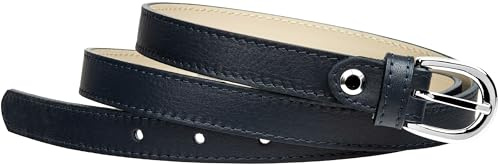 Caspar GU273 schmaler Damen Leder Gürtel Taillengürtel, Gürtelgröße:90, Farbe:dunkelblau