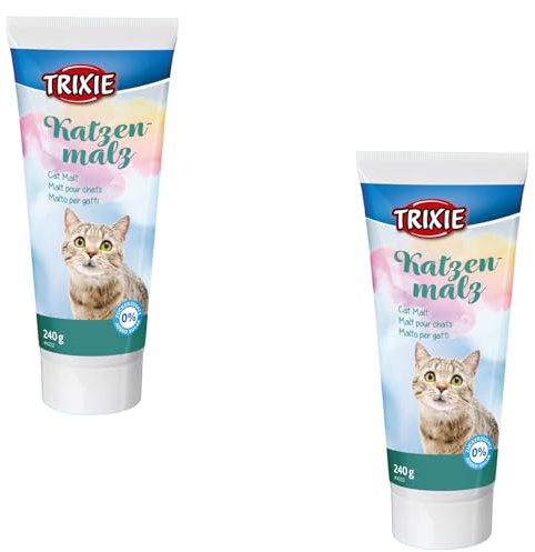 Trixie Malto per gatti | Confezione Doppia | 2 x 240 g | Alimento complementare per gatti | Per il supporto della digestione e dei peli ingoiati | Nella pratica confezione