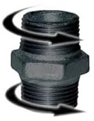 Mamelon double mâle 20x27 droite/droite noir