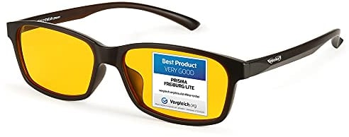 PRiSMA - 95% Blaulichtfilter-Brille FREiBURG LiTE95 - Damen und Herren - für Arbeit PC und TV - Augenanstrengung reduzieren - besser schlafen
