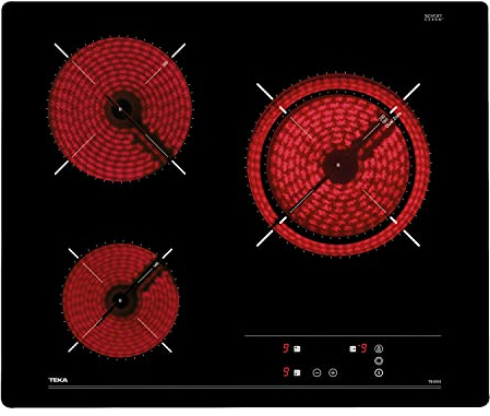 Teka TB PRO 6310 - Vitrocerámica 3 Fuegos 60cm, Tecnología Touch Control, con Instalación Fast-Click, Vitrocerámica Teka Color Negro