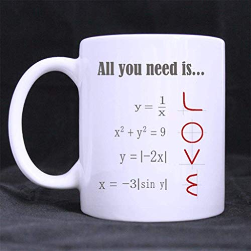 Eureya bianco tazza in ceramica per caffè/tè/latte tazza tazze 311,8 gram, All You Need is Love